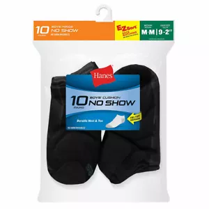 Hanes Boys' No-Show EZ Sort Socks 10-Pack-424-10 - Picture 1 of 8