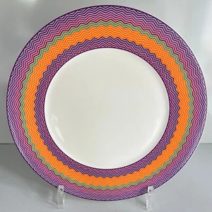 DIBBERN Fine Bone China ZigZag blau FRÜHSTÜCKSTELLER 22 cm Plate - Bild 1 von 2