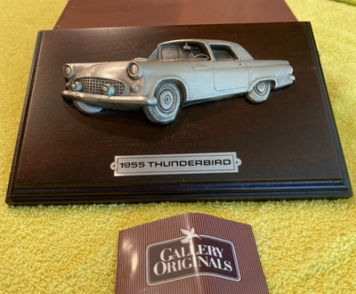 Gallery Originals 1955 Thunderbird Car Pewter on Wood Wall Plaque 3D Orig.  Box - Image 1 of 4