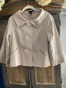 Willi Smith Vintage Madmen-era-Look Jacquard Crop Jacket. Huge Buttons. - Picture 1 of 4