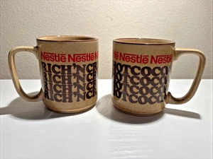 Vintage Nestle Hot Cocoa Steingut Tassen Japan Retro 70er 2er Set - Bild 1 von 6
