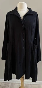 EDW Everyday Wear by Spirithouse Black Tunic Jacket Button Size M Black Pockets - Picture 1 of 5