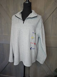 Sudadera De Colección Dr. Seuss One Two Rojo Azul Pez Gris 1/4 Cremallera Polar Talla XL - Imagen 1 de 5