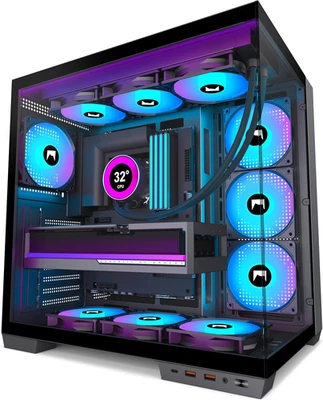 H1 Case PC ATX – Preinstallato con 7 ventole PWM ARGB, doppia camera Mid Tower C - Immagine 1 di 4