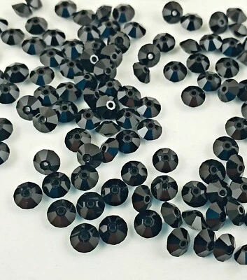SWAROVSKI Crystal Beads 5305 JET Faceted Spacer Beads 5mm (12 pcs) - Image 1 of 2