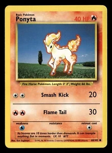 1999 Pokémon Base Set Unlimited PONYTA 60/102 LP - Picture 1 of 2