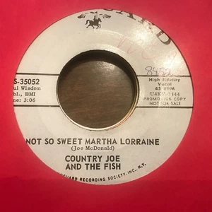 COUNTRY JOE AND THE FISH NOT SO SWEET MARTHA LORRAINE / MASKED MAR 45 DJ PROMO - Picture 1 of 1