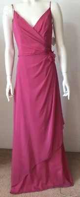 Jim Hjelm Occasions New Womens Size 12 Pink Rose Chiffon Full Length Dress  - Image 1 of 4