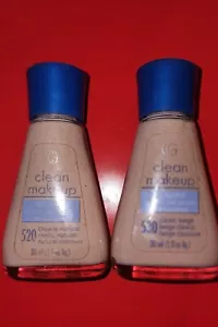 2 CoverGirl Clean Makeup Foundation Oil Control 520&530 Creamy Nat Orig Formula - Picture 1 of 2