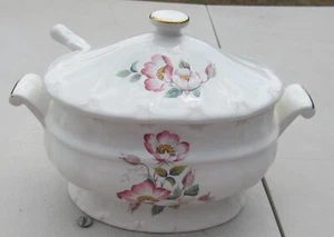 Vintage House of Webster kleine Suppenterrine Bruyère Rose Servierschüssel mit Schöpfkelle - Bild 1 von 10