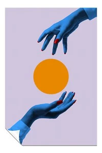 Blue Hands & Red Nails Artistic Poster Wall Art Home Decor - Picture 1 of 4