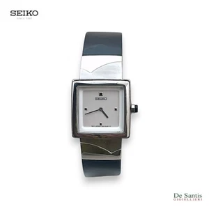 Orologio solo tempo donna al quarzo stile retrò Seiko cassa quadrata acciaio - Imagen 1 de 4
