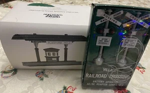 Dept 56 Heritage Village Victoria Station Train Platform & Railroad Crossing Set - Bild 1 von 11