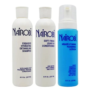 Nairobi Exquisite Hydrating Detangling Shampoo + Leave-In + Wrap-it Shine Set - Picture 1 of 1