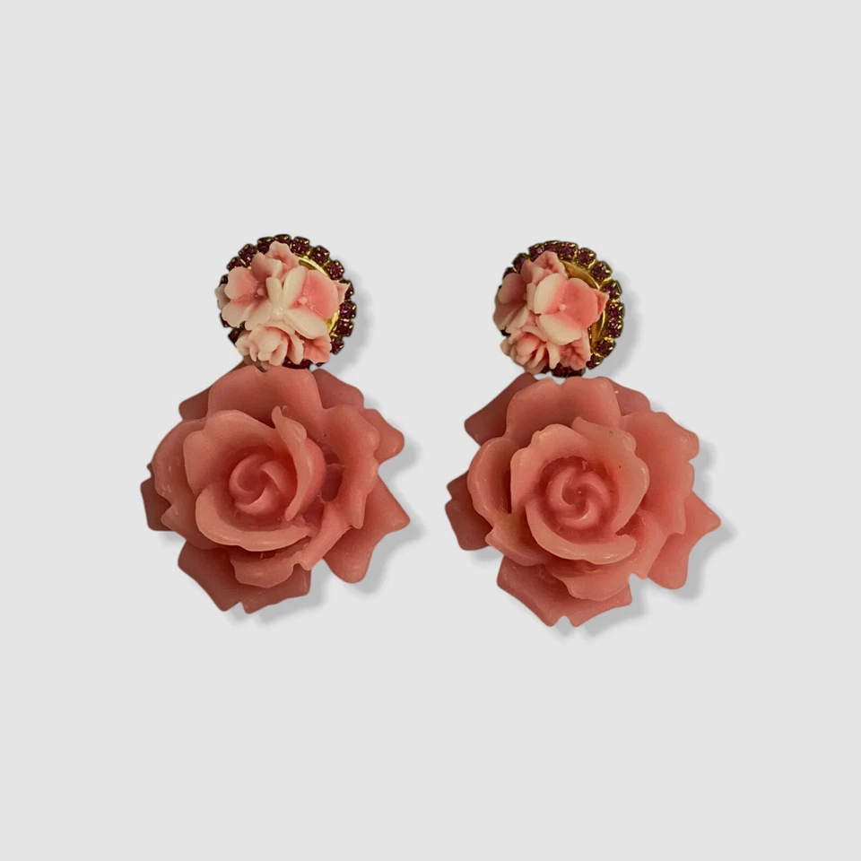 Pendientes colgantes de cristal floral rosa Elizabeth Cole para mujer Foto 1 de 1