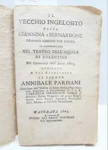 Teatro Il vecchio ingelosito ossia Giannina e Bernardone dramma giocoso 1805 - Imagen 1 de 5