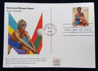 Scott UX256 FDC Womens Volleyball Summer Olympics Type Post Card Fleetwood - Image 1 of 3