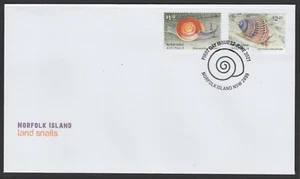 NORFOLK Island - 2021 LAND SNAILS set of 2 on FDC - Nature, Wildlife shells - Picture 1 of 1