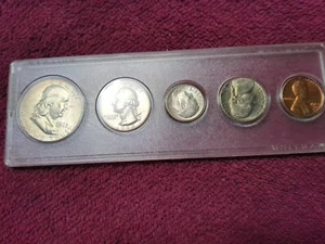 1963-D Silver Birth Year Set (5 coins) Choice Brilliant Unc. w/Franklin half - Picture 1 of 6