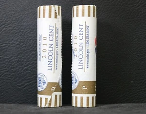 2010 P & D Lincoln Cents~2 Uncirculated US Mint Rolls Free Shipping SH05 - Picture 1 of 4