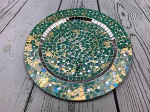 Antique Charger Plates with Gold Rim 13 Inch Dark Green Dinner Plate - Picture 1 of 3