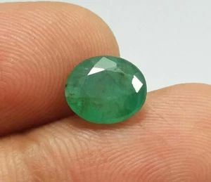 1.89 Ct Natural Emerald Oval Cut Top Green Zambia Good Quality Loose Earth Mined - Picture 1 of 9