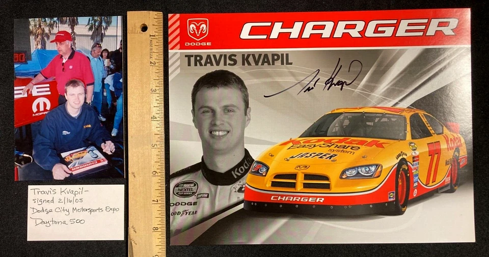 Travis Kvapil Hand Signed 8x10" Promo Nascar Photo W/coa + Provenance CF 53023B - Image 1 of 1