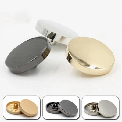 10Pcs Round Metal Sewing Shank Buttons Flat Button for Jackets Shirt Accessories - Image 1 of 4