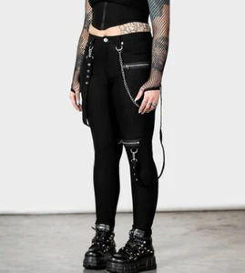 Killstar The Rave Skinny Trousers Goth Grunge Alternative Punk Chain KSRA007545 - Picture 1 of 3