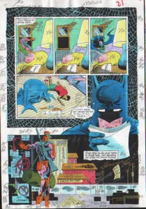 BATMAN SHADOW OF THE BAT #5 COLOR PRODUCTION ART SIGNED ADRIENNE ROY COA PG 17 - Bild 1 von 2