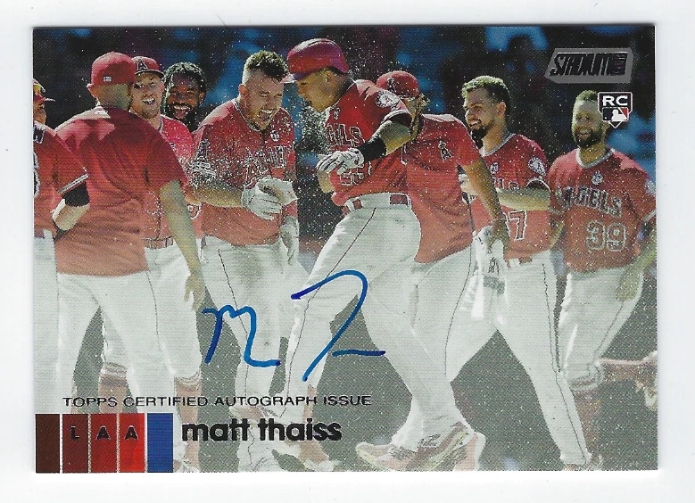 MATT THAISS 2020 TOPPS STADIUM CLUB BASEBALL ON CARD ROOKIE AUTO - Image 1 of 1