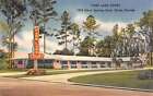 Ocala Florida Park Lane Court Street View Linen Antique Postcard K21948