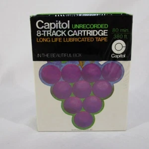Neu versiegelt Capitol leer unbespielt 8 Spur Kassette Band 80min Grape Art - Bild 1 von 3