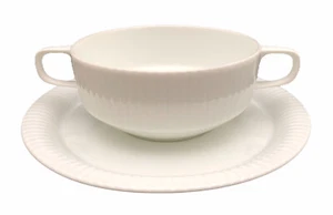 Rosenthal Modulation Flat Cream Soup Bowl Set Solid White Porcelain - Picture 1 of 5