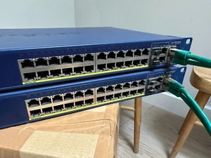 Two NETGEAR FS728TP Prosafe 24 PORT Gigabit Smart Network Switch (48 ports) - Picture 1 of 3