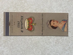 AH133 Vintage Matchbook Cover Elizabeth R 1953 Queen Royal Coronation - Picture 1 of 2
