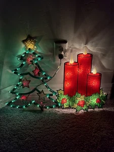 2 Stück Weihnachten Holiday Time Fensterbeleuchtung Weihnachtsbaum & Kerzen getestet - Bild 1 von 15