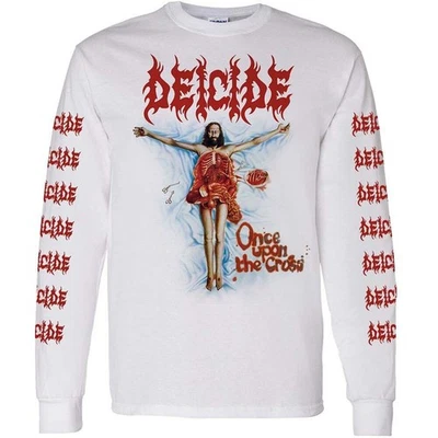 Camiseta DEICIDE Once Upon The Cross S PEQUEÑA Oficial Manga Larga Blanca Foto 1 de 4