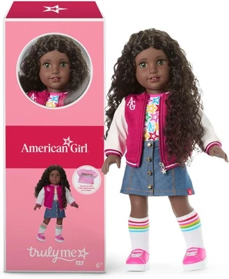 American Girl, Truly Me 18-inch Doll #127 with Hazel Eyes, Curly Dark-Brown H... - Image 1 of 4