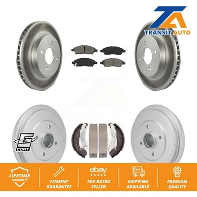 Coated Brake Rotors Semi-Metallic Pad Drum Front Rear Kit For Nissan Micra Versa - Image 1 of 4