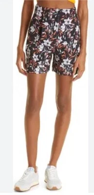 NUEVO CON ETIQUETAS RAG & BONE Mujer Mezcla de Lino Negro Floral Hiedra Plisado Pantalones Cortos Talla 2 Cinturas Altas Foto 1 de 4