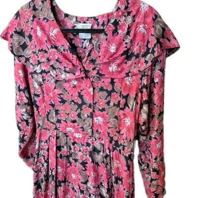 Maxi Vestido Floral Vintage Laura Ashley Años 80 Mujer Talla 12 Cottage Prairie Retro  Foto 1 de 4