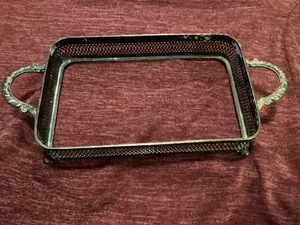Vintage Silver Plated Rectangular Footed Serving Tray Crescent 11 x 7 “ - Picture 1 of 6