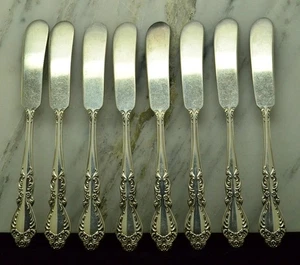 Lot of Eight 925 Sterling Silver Butter Spreaders International Old Charleston - Picture 1 of 4