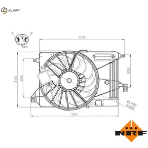 FAN ENGINE COOLING 47964 FOR T3DA/T3DB/T1DA/T1DB/NGDA/NGDB 1.6L XXDA/XXDC 1.5L - Picture 1 of 9