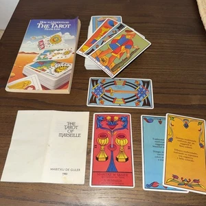 Tarot de Marseille 1983 - MARITXU DE GULER 100% Complete Deck & 70s Tarot Book - Picture 1 of 14