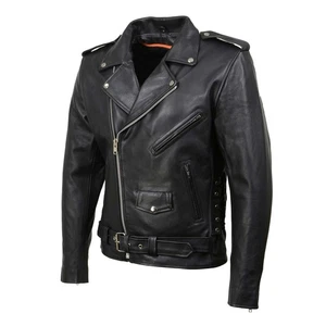 Milwaukee Leather Men's Classic "Brando" Leather Motorcycle Jacket - Bild 1 von 11