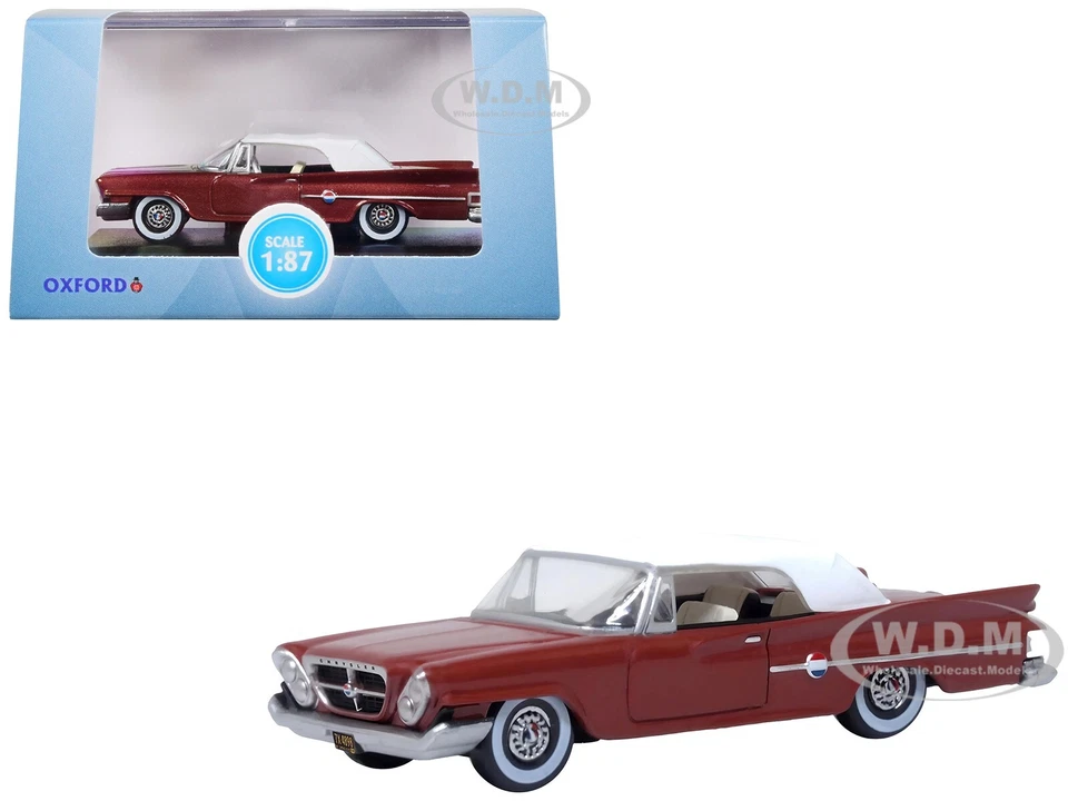 Oxford Diecast # 87CC61004 1961 Chrysler 300 Convertible Cinnamon/White HO Scale