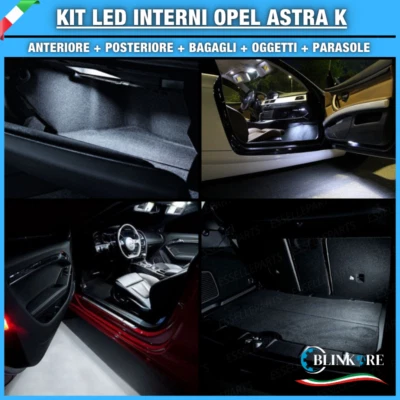 KIT FULL LED INTERNI OPEL ASTRA K B16 DAL 2015 AL 2021 COMPLETO CANBUS NO ERRORE - Immagine 1 di 2