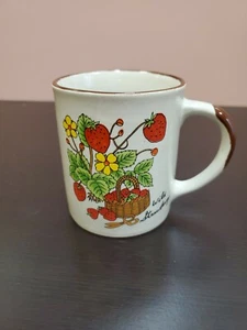 Vintage Wilde Erdbeere Steingut Becher - Bild 1 von 3